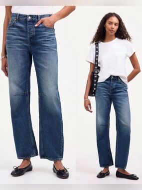 Madewell The Darted Barrel-Leg Jean •size 32
